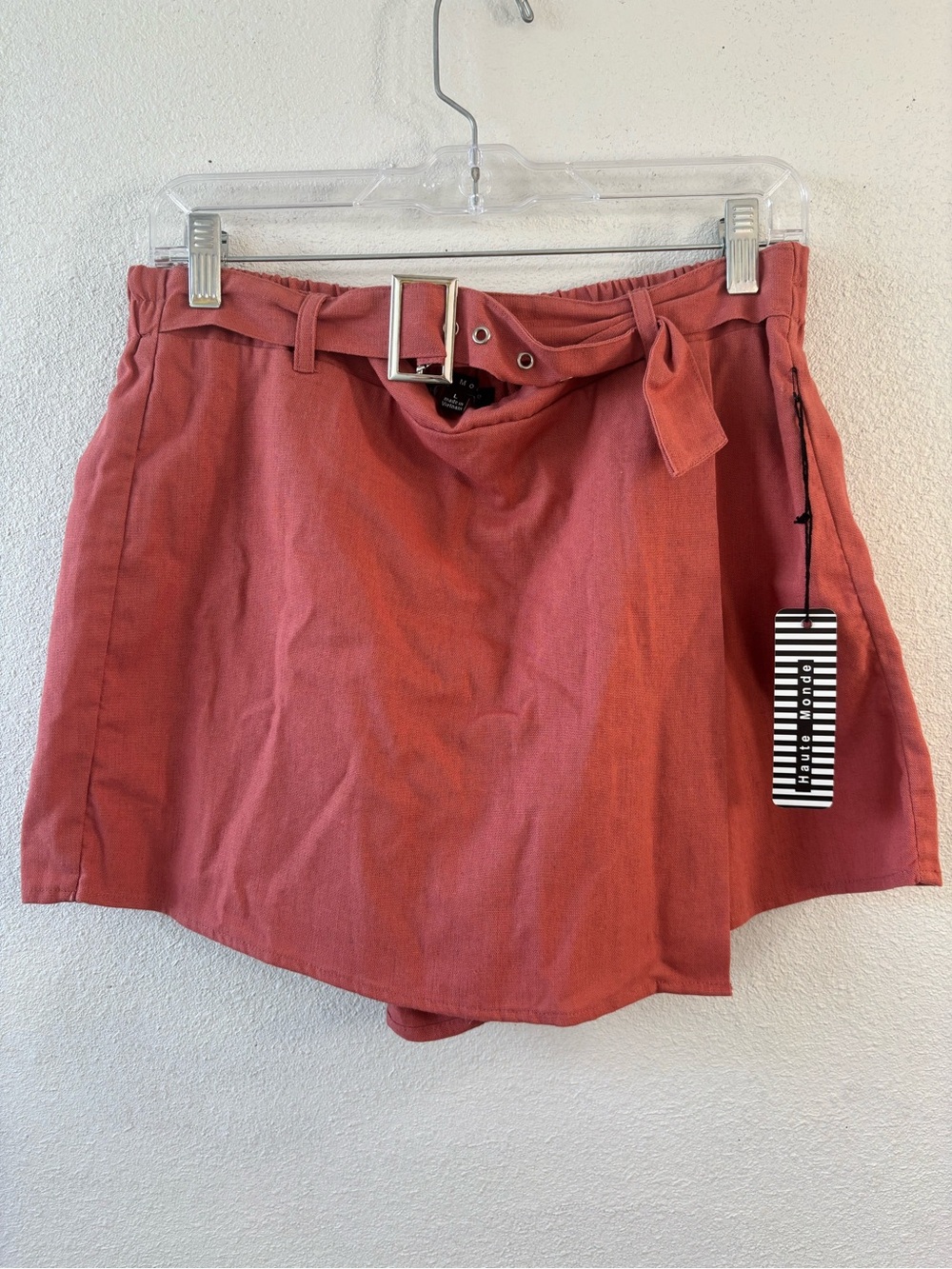 NWT Haute Monde Tie-Waist Belt Skort Women’s Size Large